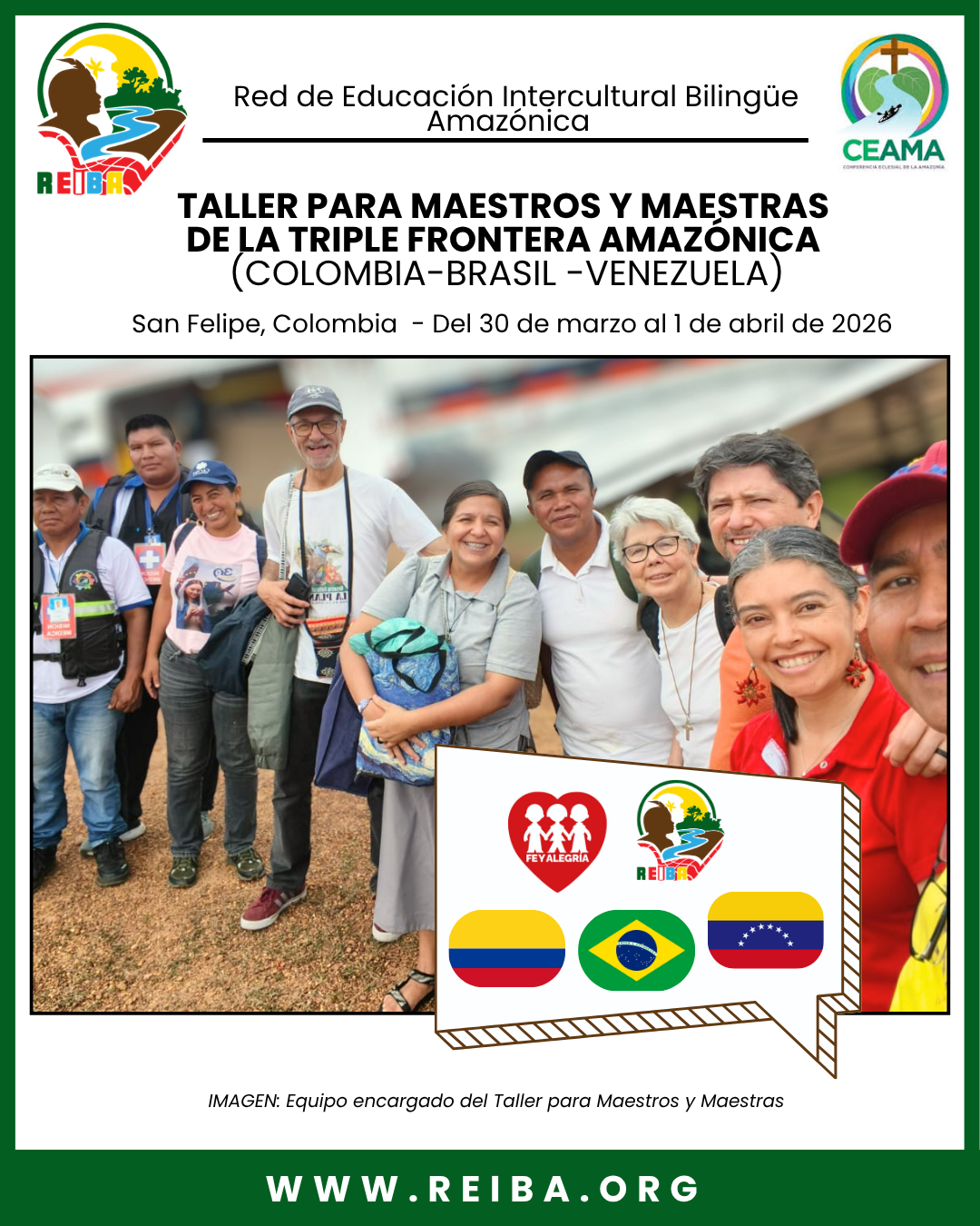 MIEMBROS DEL EQUIPO – Taller para Maestros y Maestras de la triple frontera (Colombia – Brasil – Venezuela)