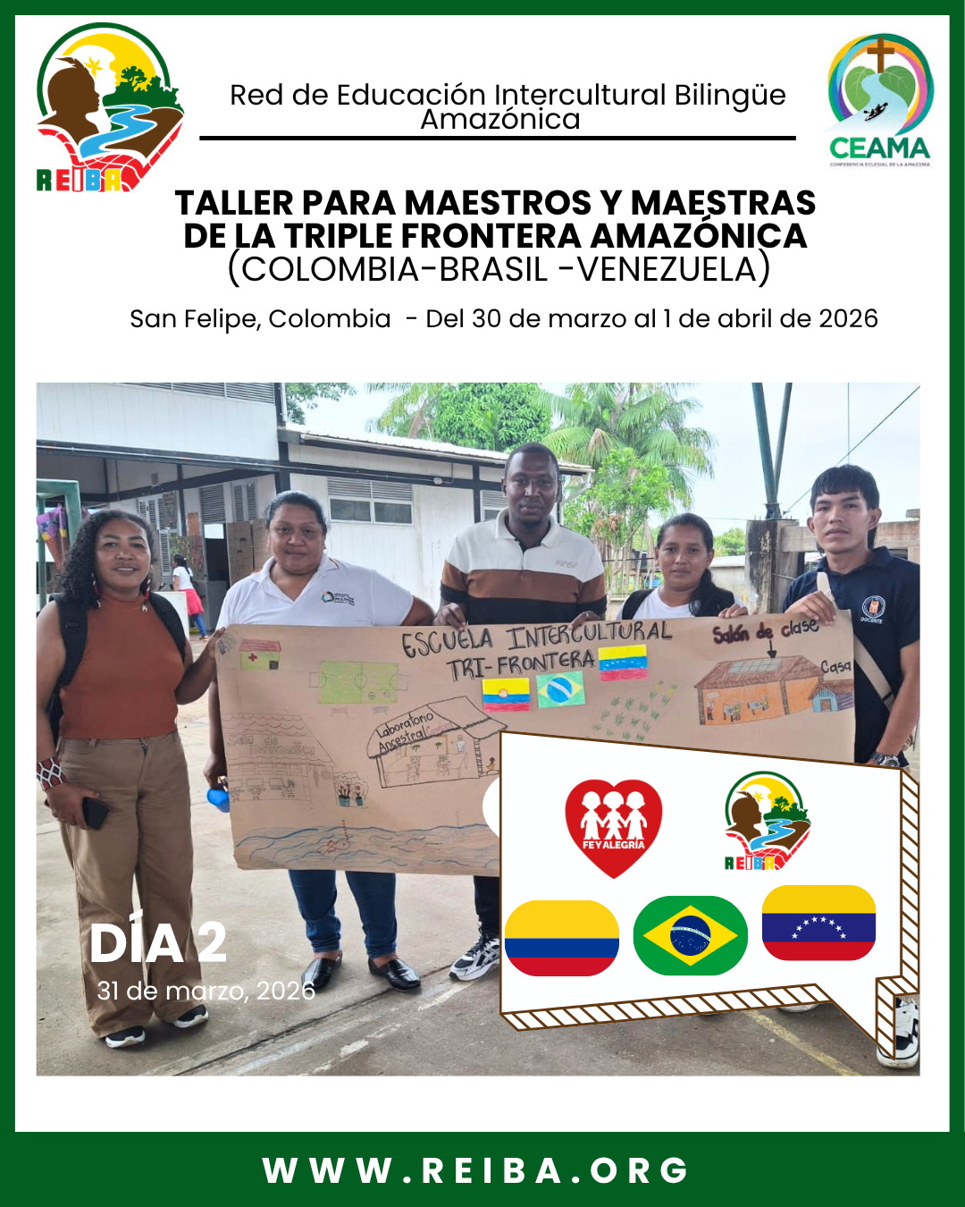 DIA 2: TALLER PARA MAESTROS Y MAESTRAS DE LA TRIPLE FRONTERA (COLOMBIA – BRASIL – VENEZUELA)
