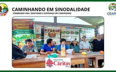 CAMINHANDO EM SINODALIDADE: Cáritas San Borja e a equipe local da REIBA San Borja.